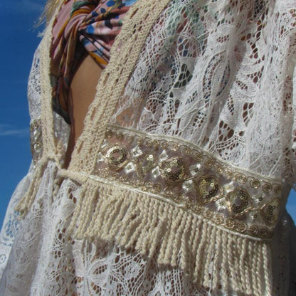 Mazu - White Lace Long Cover-up